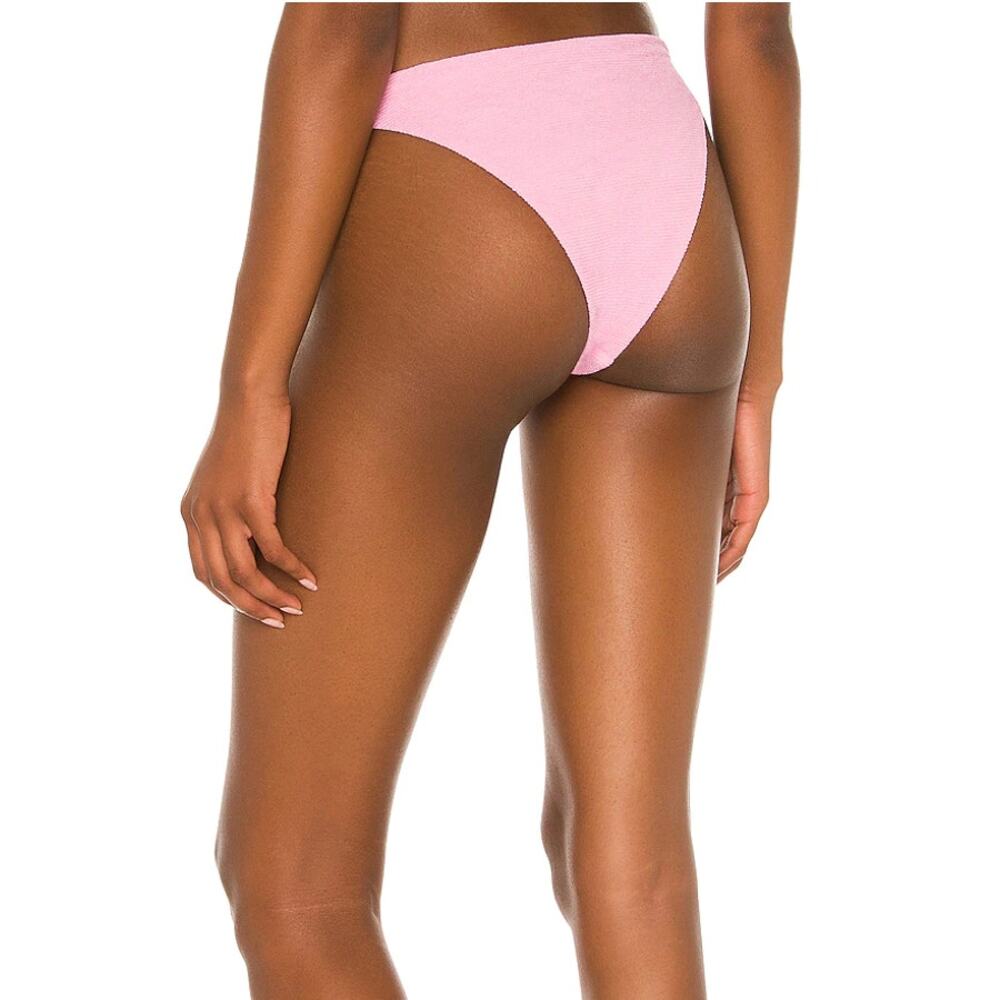 Tularosa Pastel Pink Bikini Bottom SMALL Smocked Cheeky Textured Revolve $78 NEW - Picture 2 of 7